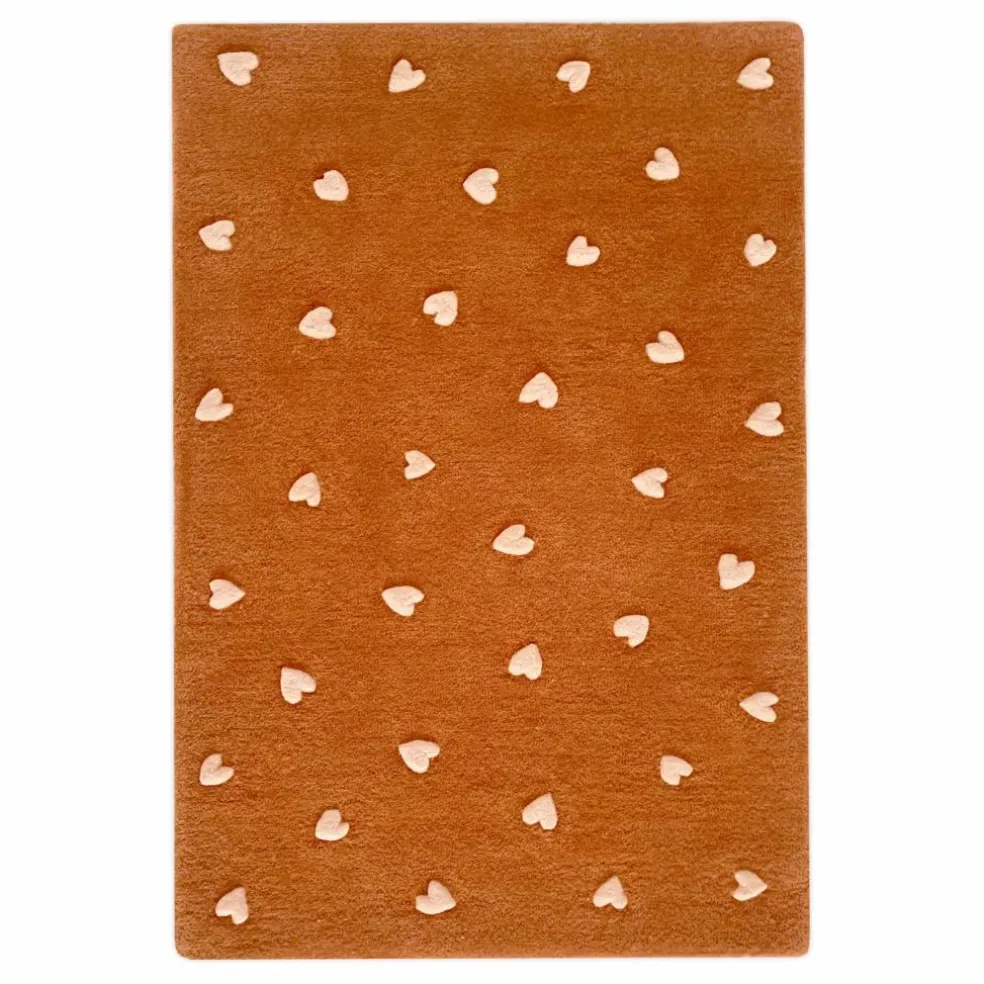 Tapis Cœurs en laine | Marron
