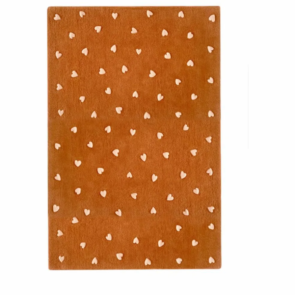 Tapis Cœurs en laine | Marron