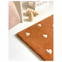 Tapis Cœurs en laine | Marron