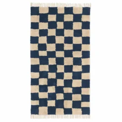 Tapis damier Mara | Bleu