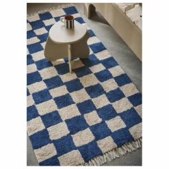 Tapis damier Mara | Bleu