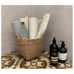 Tapis de bain anti-dérapant en caoutchouc naturel | Gris clair