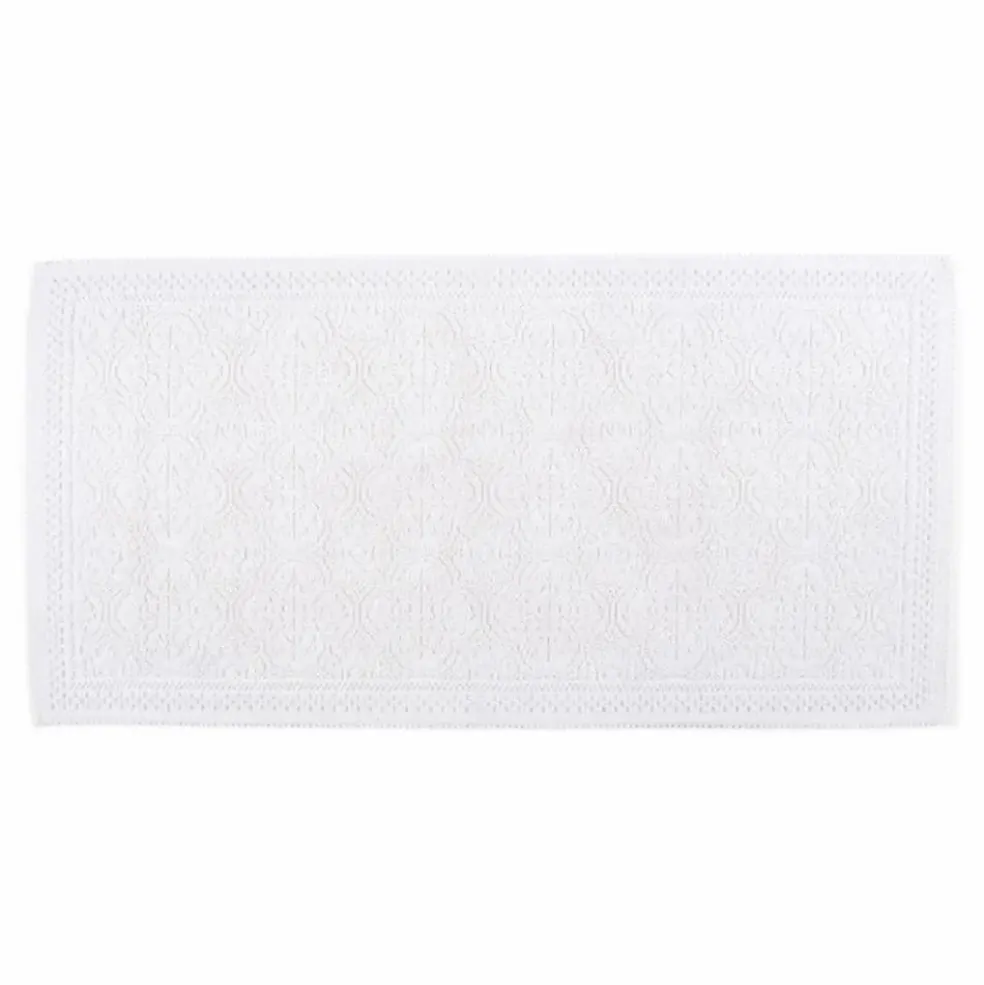 Tapis de bain en coton Kymi 55x110 cm | Blanc