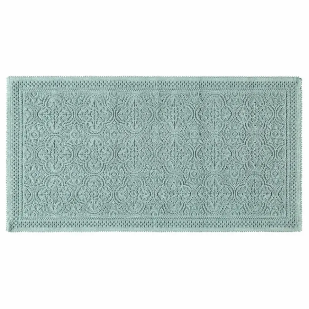 Tapis de bain en coton Kymi 55x110 cm | Vert céladon