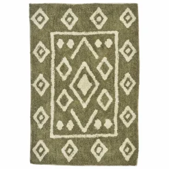 Tapis de bain tufté en coton | Vert