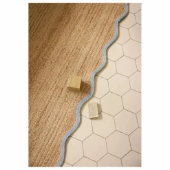 Tapis de couloir en jute Scallop | Bleu