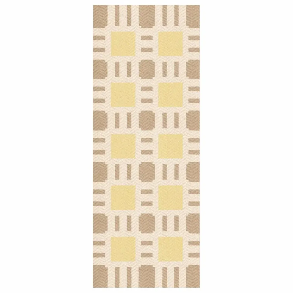 Tapis de couloir en jute Late Breakfast, Evelina Kroon | Jaune pâle