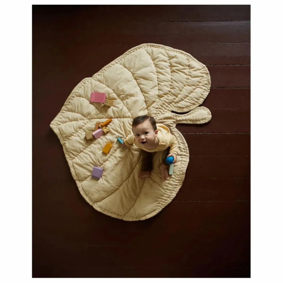 Tapis d'éveil Feuille en coton bio | Beige