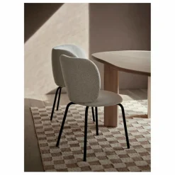 Tapis en jute et laine Check | Crème