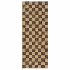 Tapis en jute et laine Check | Café