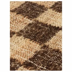 Tapis en jute et laine Check | Café