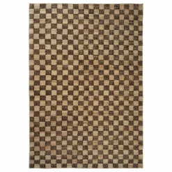 Tapis en jute et laine Check | Café