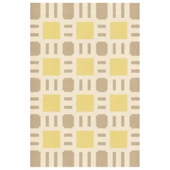 Tapis en jute Late Breakfast, Evelina Kroon | Jaune pâle