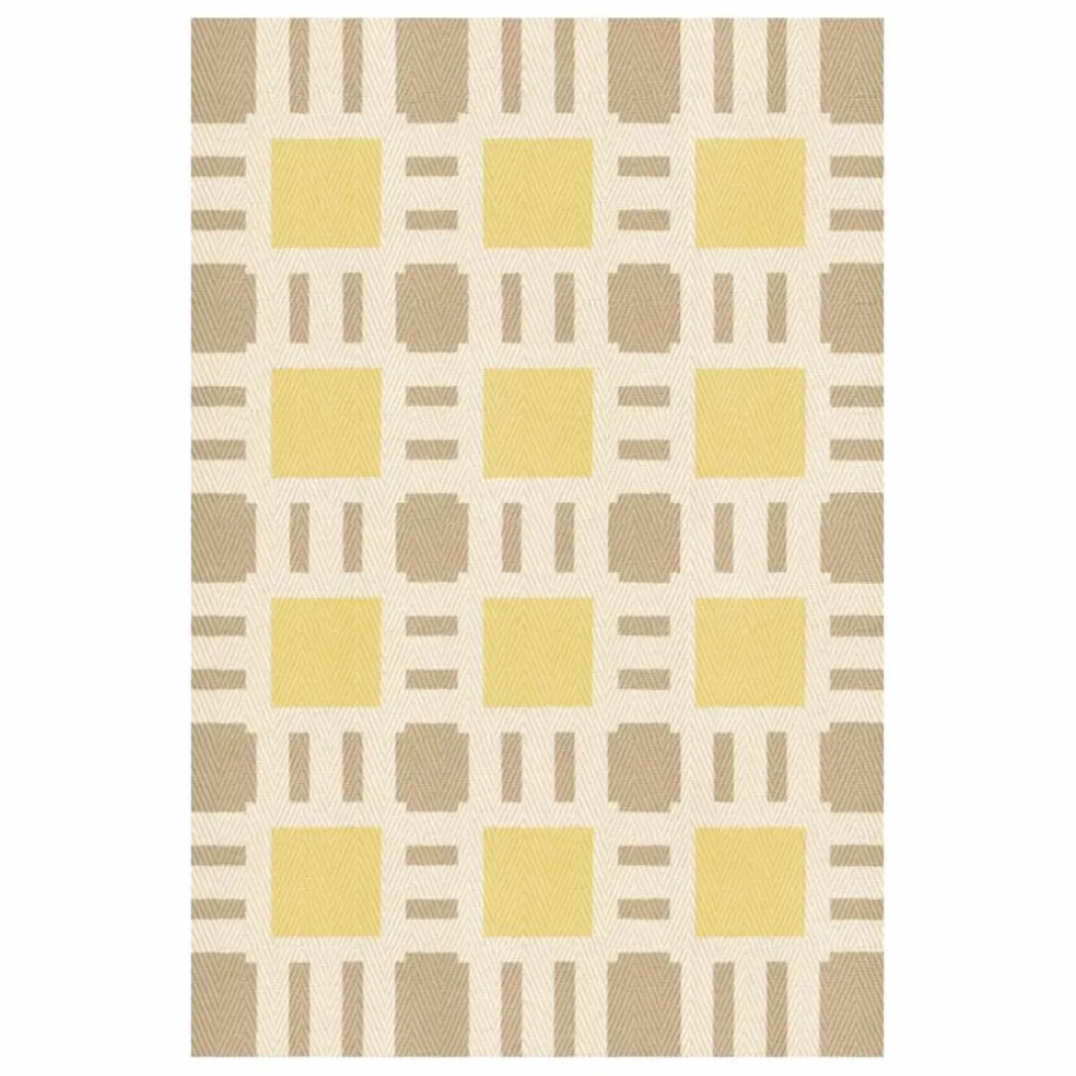 Tapis en jute Late Breakfast, Evelina Kroon | Jaune pâle