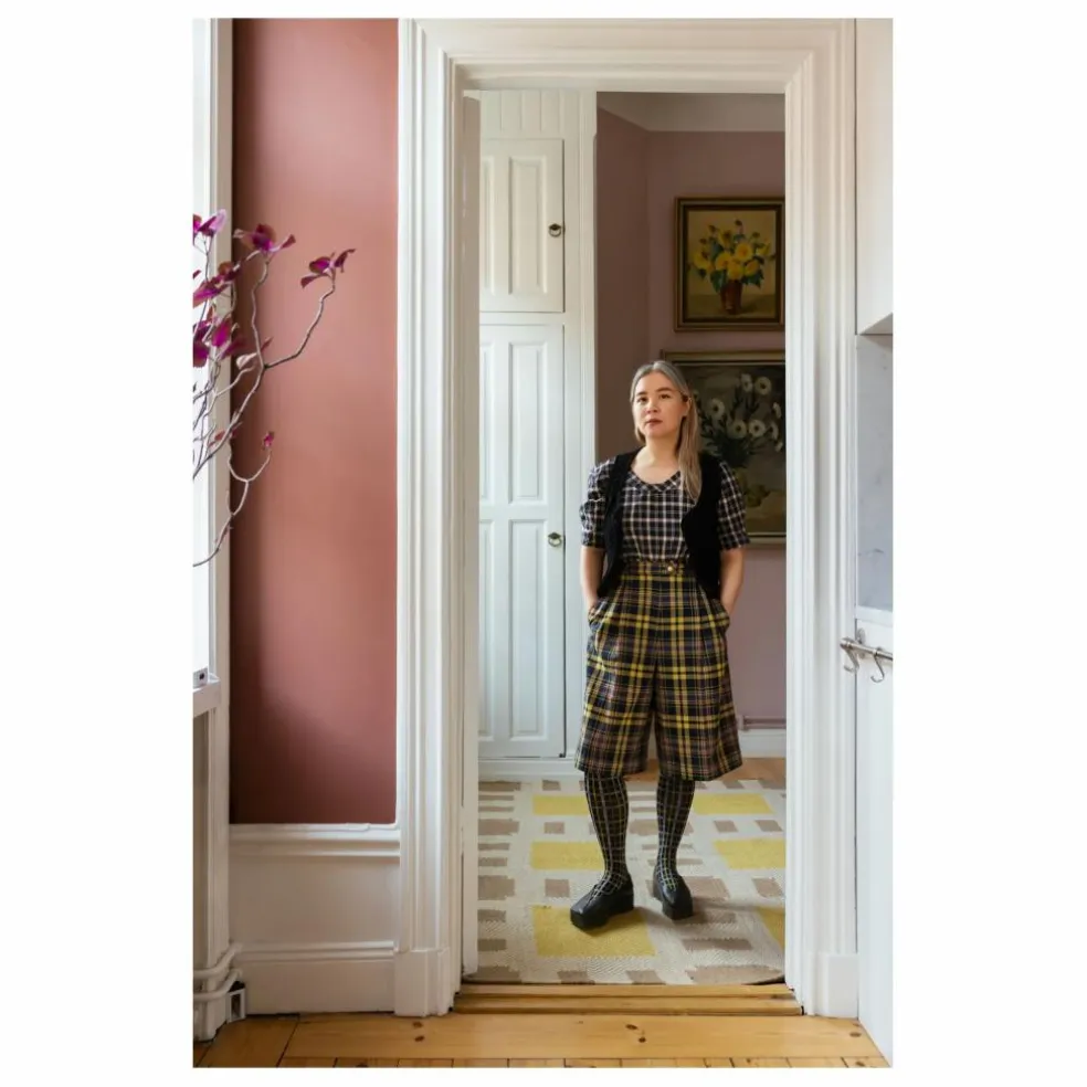 Tapis en jute Late Breakfast, Evelina Kroon | Jaune pâle