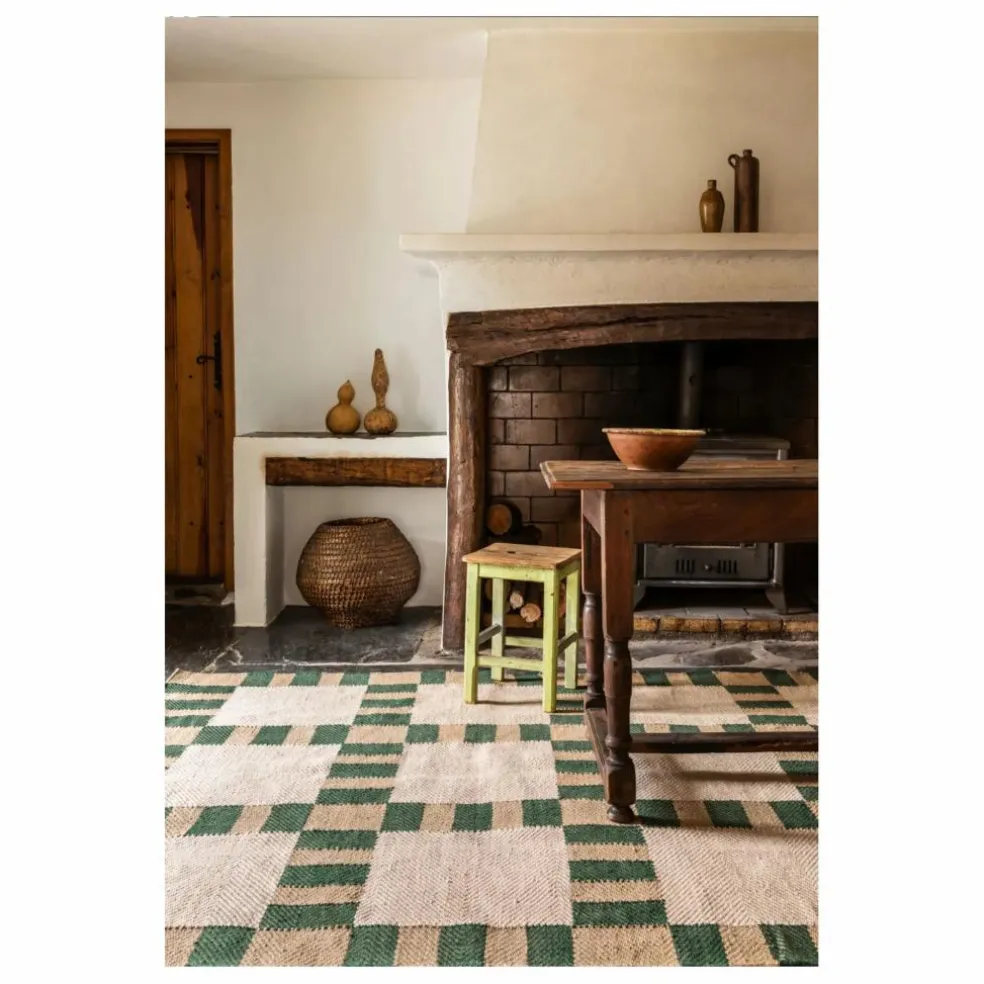 Tapis en jute Late Breakfast, Evelina Kroon | Vert