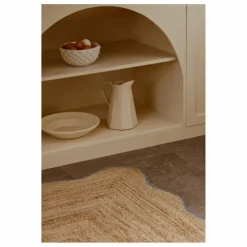 Tapis en jute Scallop | Bleu