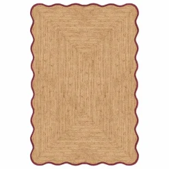 Tapis en jute Scallop | Noir mat