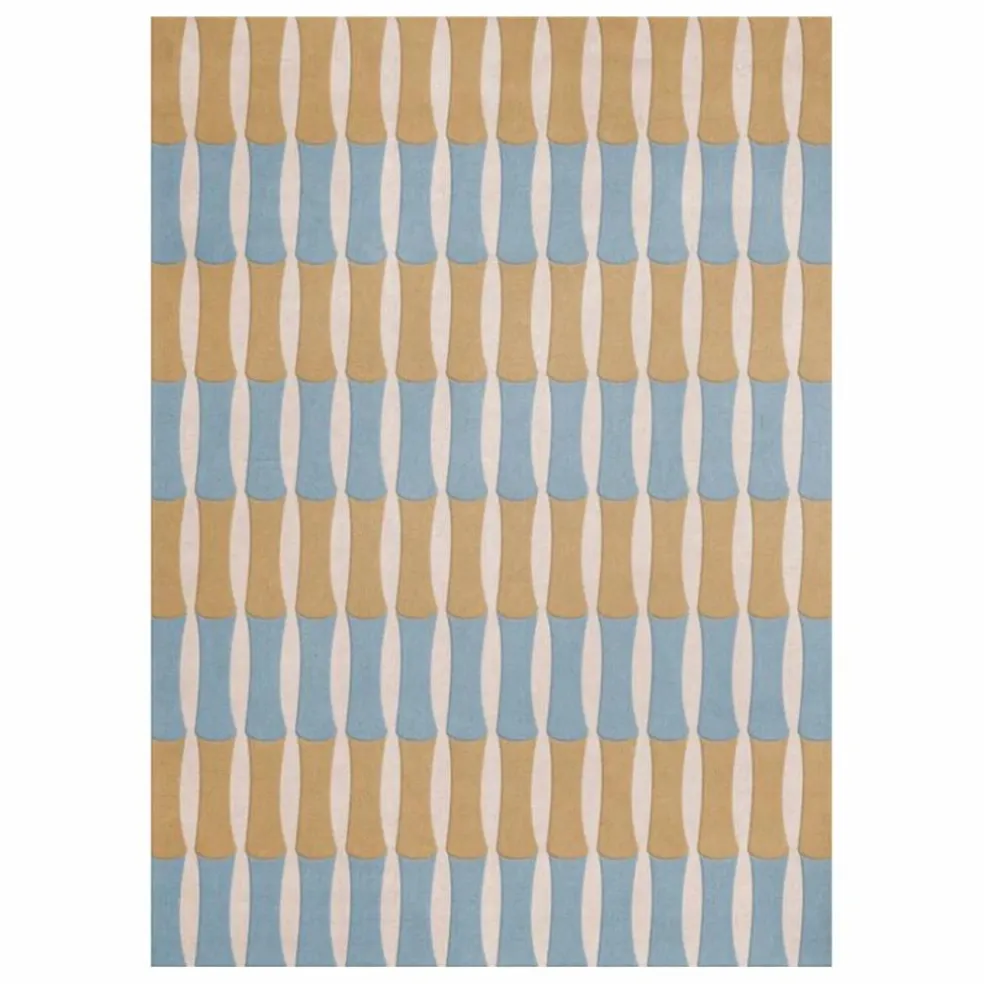 Tapis en laine Bamboo Forest, Alice Crawley | Bleu