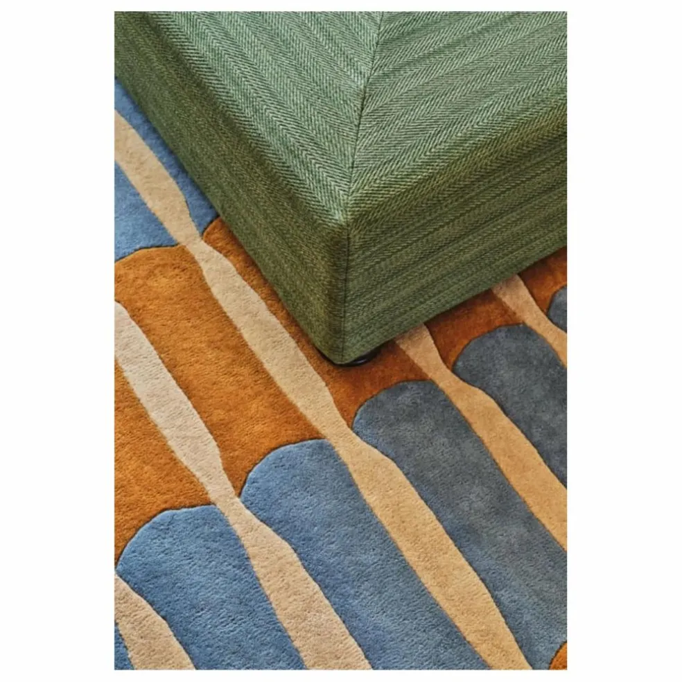 Tapis en laine Bamboo Forest, Alice Crawley | Bleu