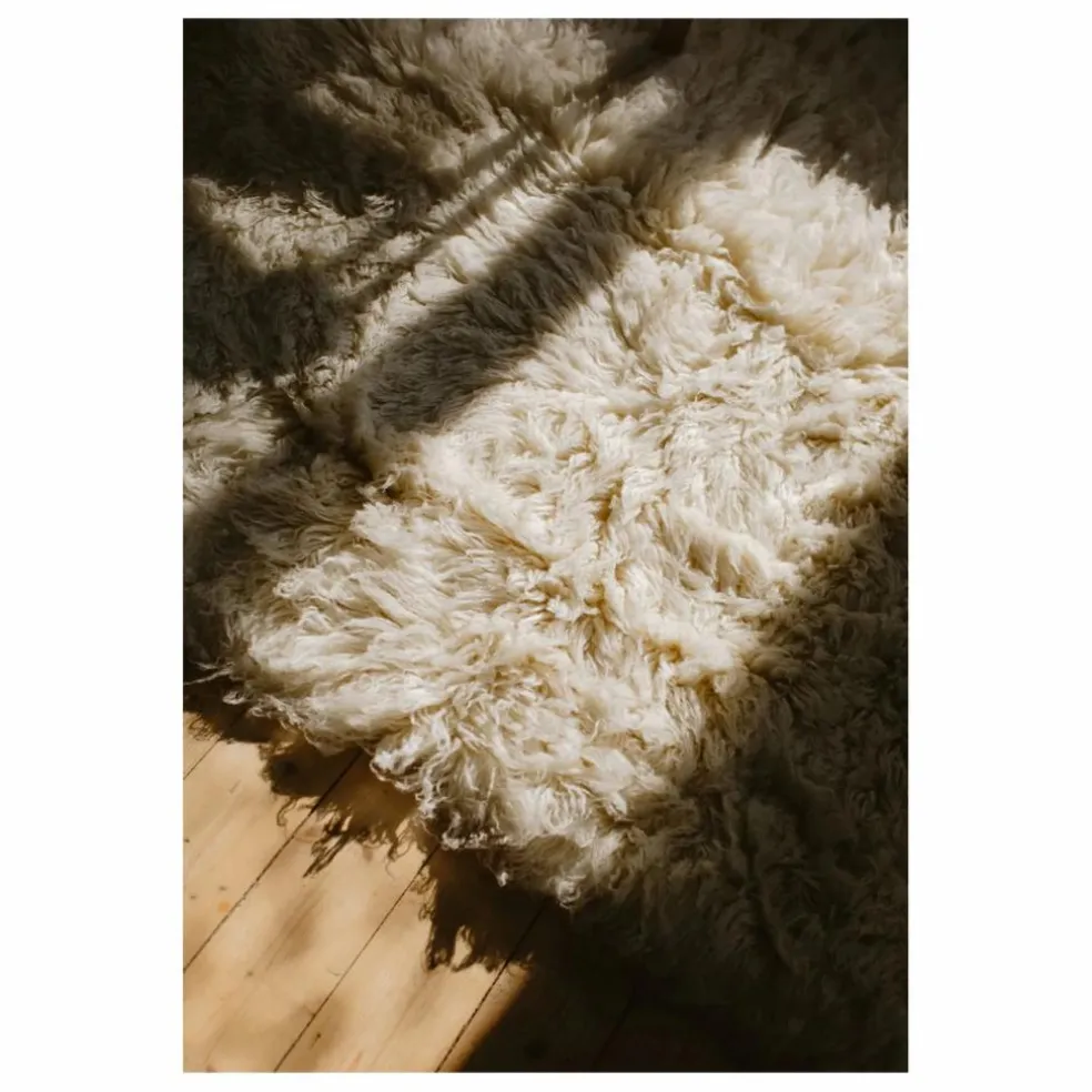 Tapis en laine Shaggy | Beige