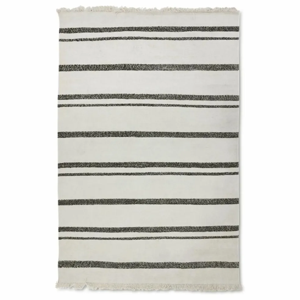 Tapis kelim rayé | Crème