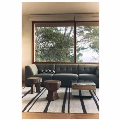 Tapis kelim rayé | Crème