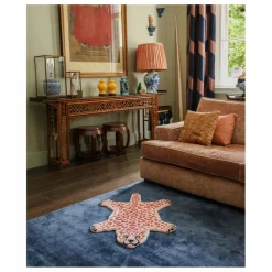 Tapis léopard en laine | Rose