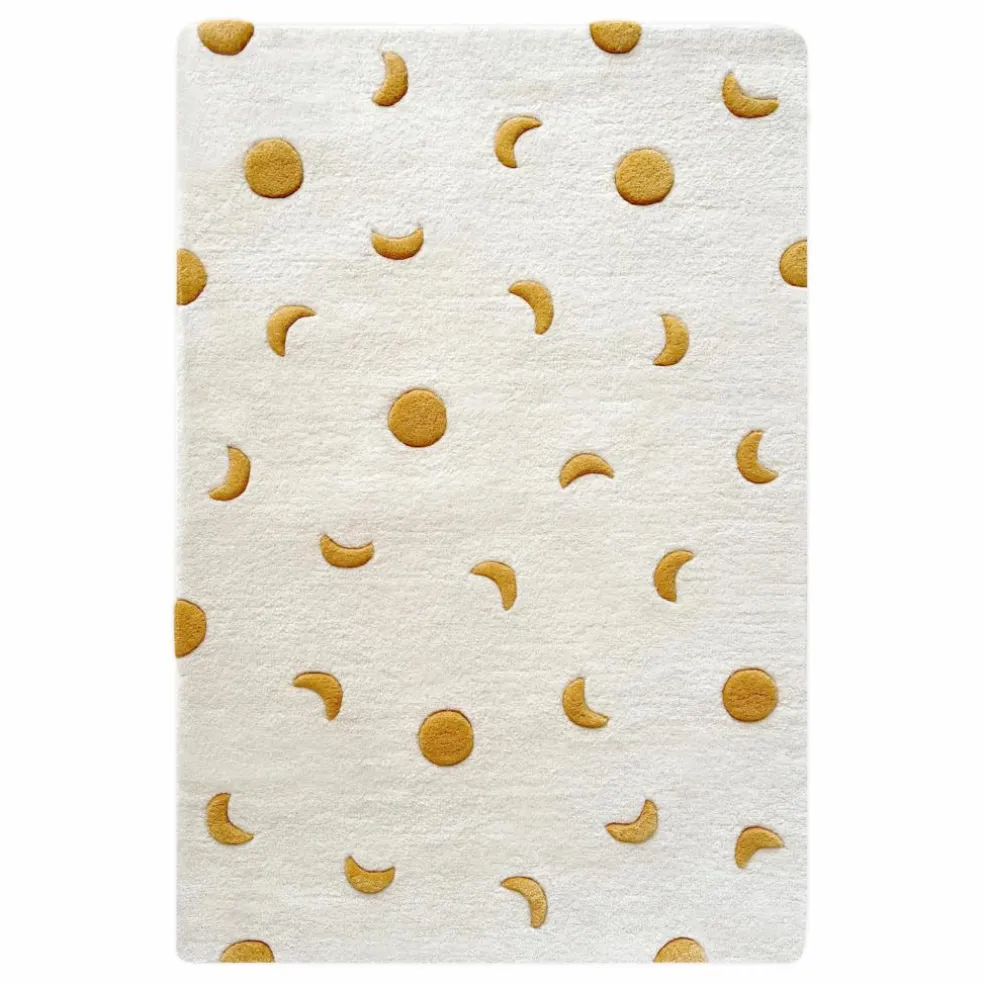 Tapis Lunes en laine | Doré