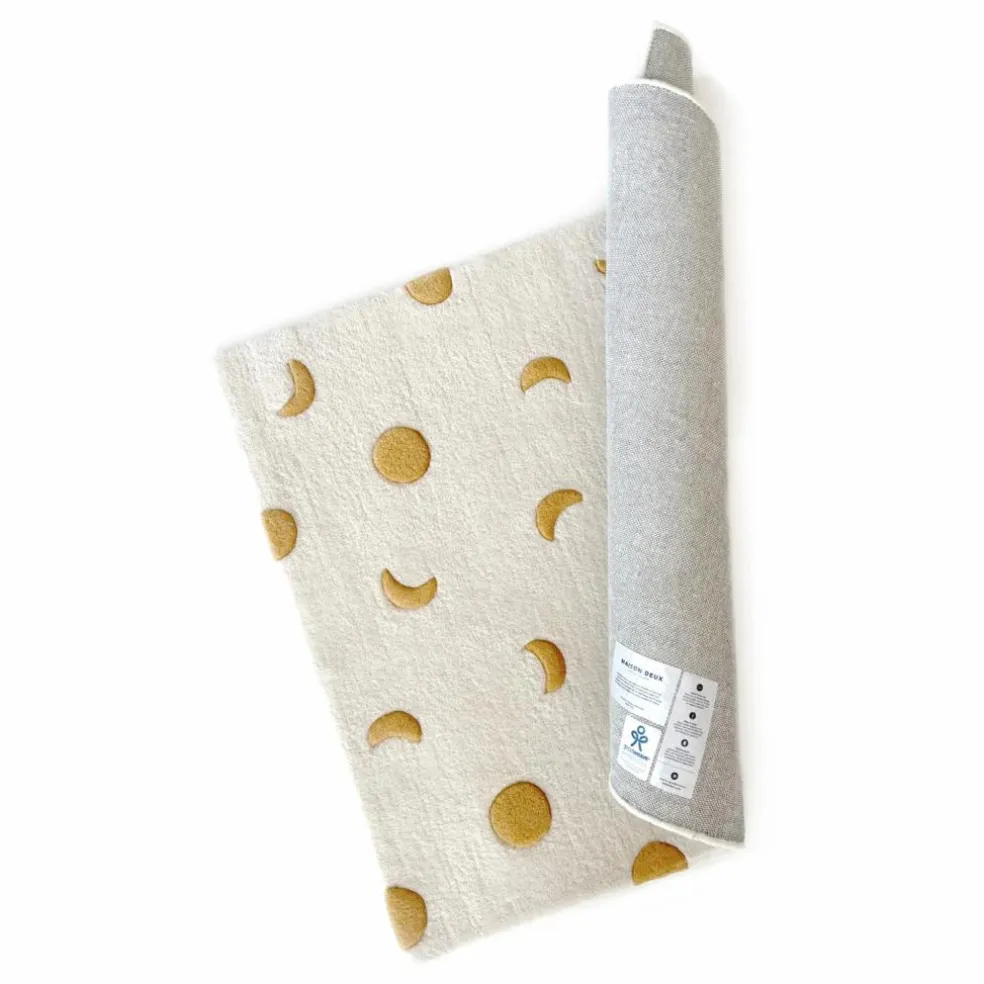 Tapis Lunes en laine | Doré