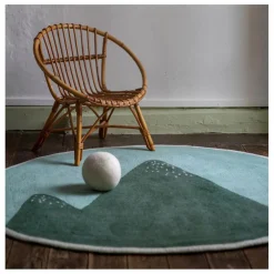 Tapis Pasu Montagne en feutre | Bleu