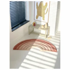 Tapis Rainbow en laine | Rose