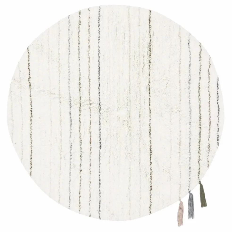 Tapis rond Arona en laine | Blanc coton