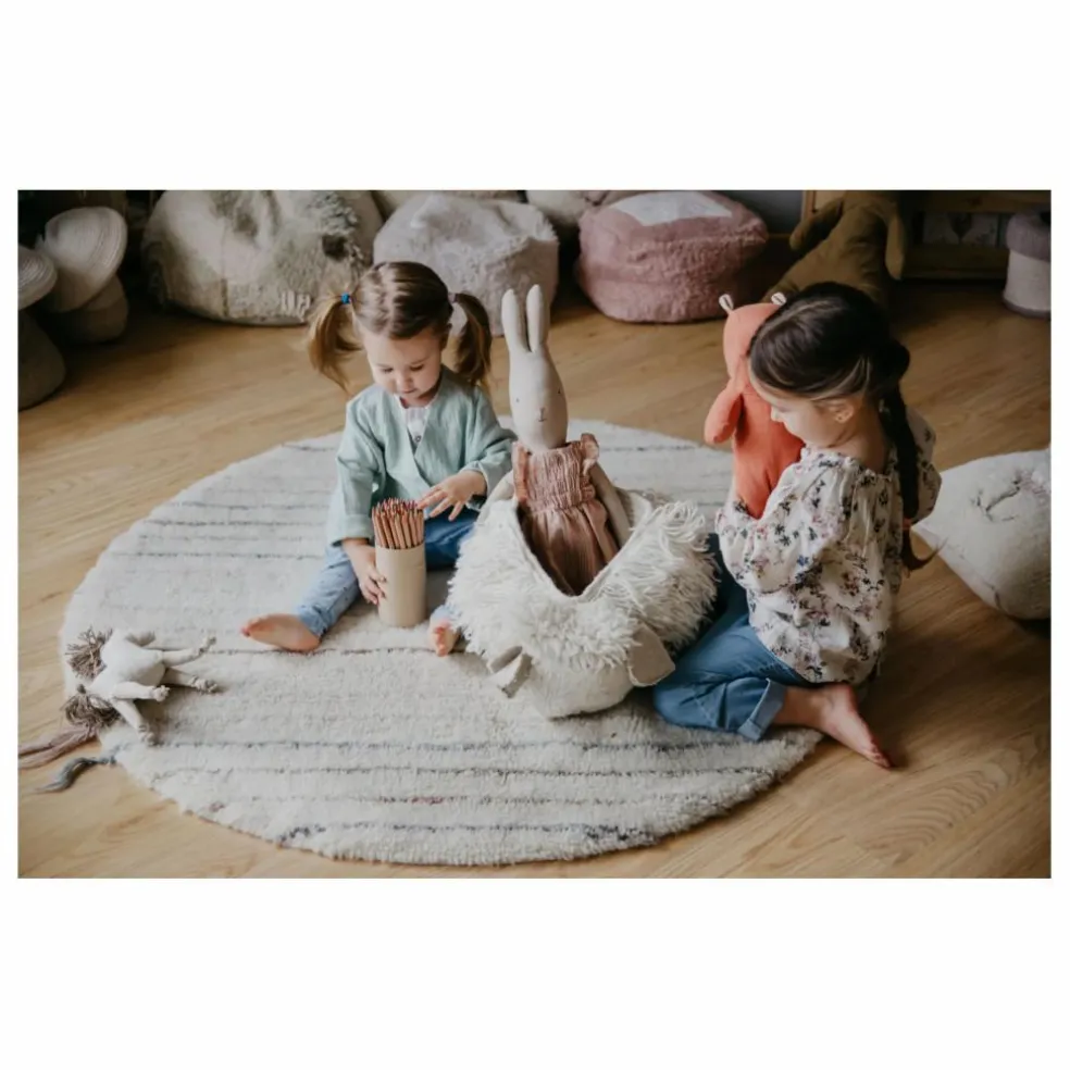 Tapis rond Arona en laine | Blanc coton
