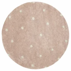 Tapis rond Dot | Rose