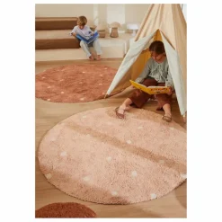 Tapis rond Dot | Rose