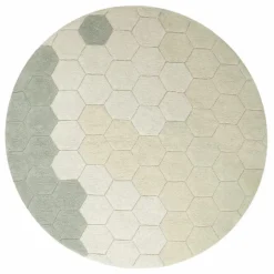 Tapis rond Honeycomb | Bleu gris