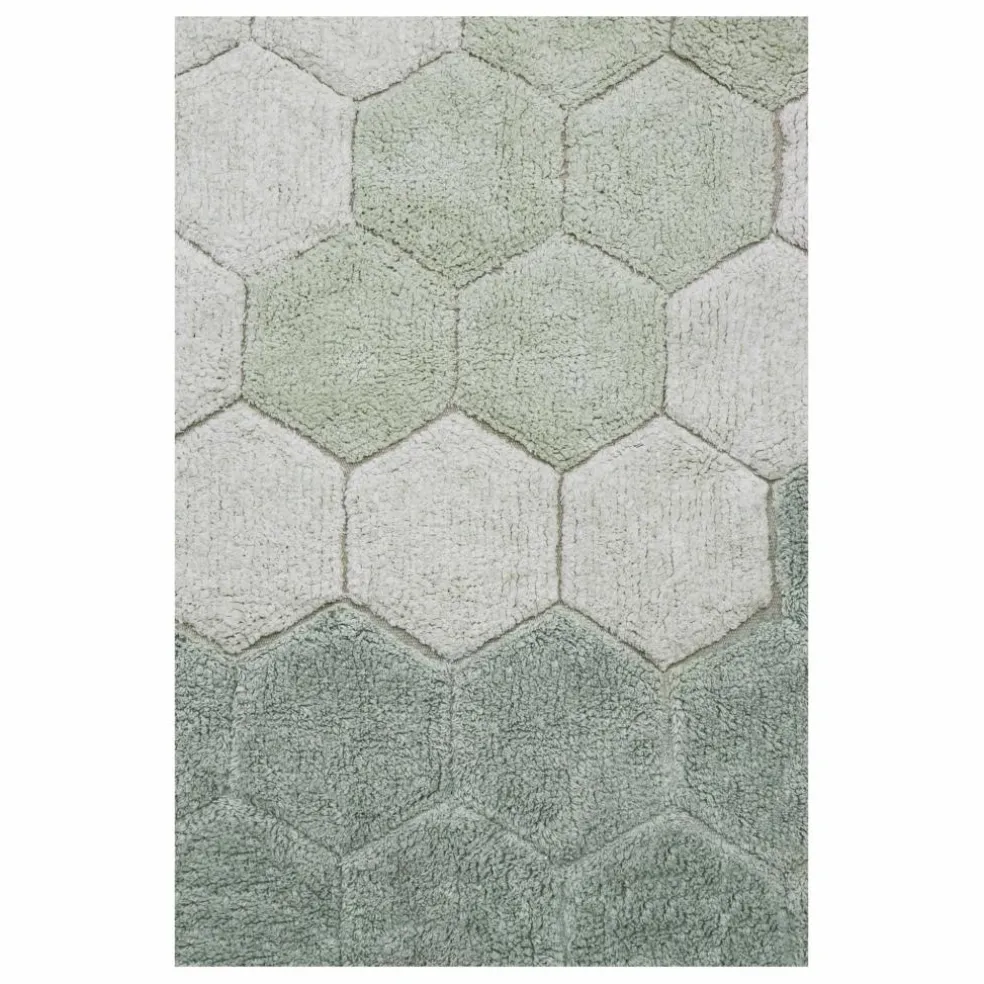 Tapis rond Honeycomb | Bleu gris