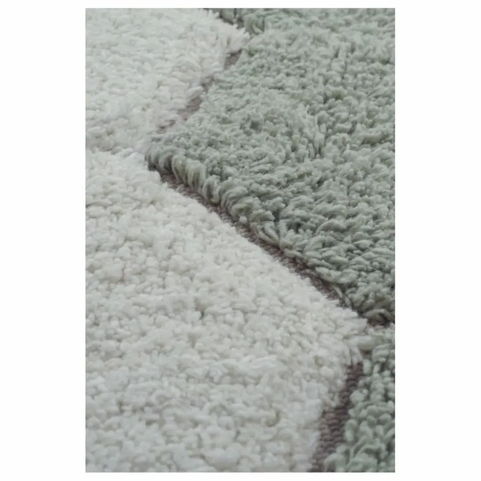 Tapis rond Honeycomb | Bleu gris