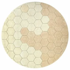 Tapis rond Honeycomb | Golden sand