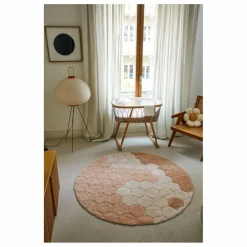 Tapis rond Honeycomb | Rose