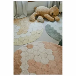 Tapis rond Honeycomb | Rose