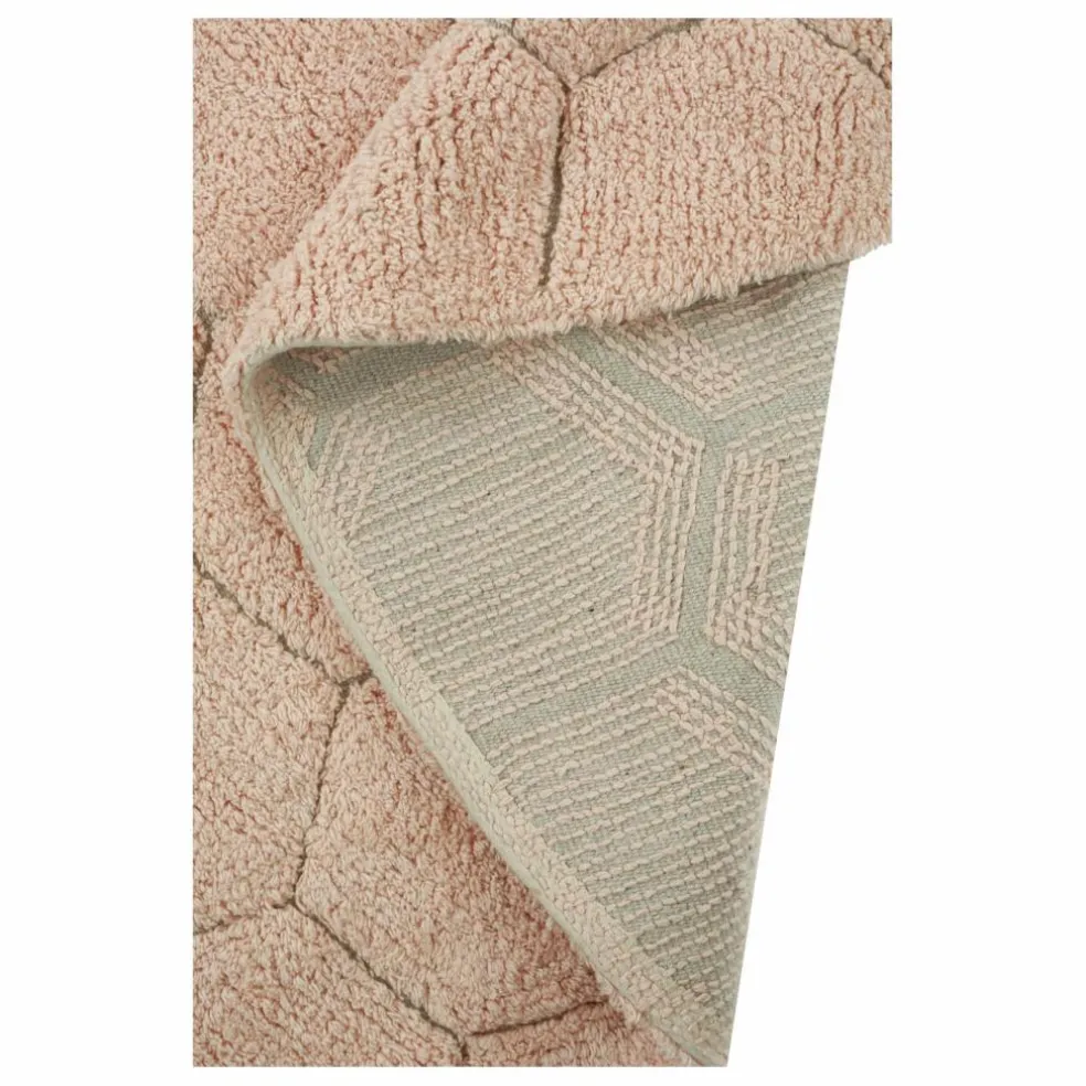 Tapis rond Honeycomb | Rose