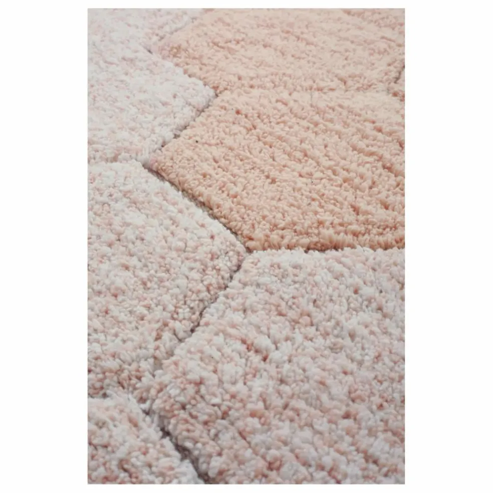 Tapis rond Honeycomb | Rose