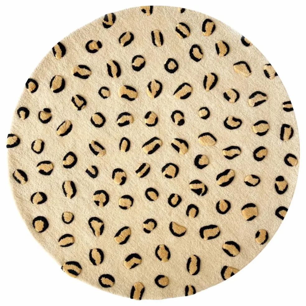 Tapis rond Lépoard en laine