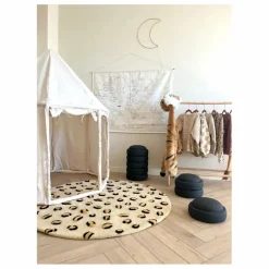 Tapis rond Lépoard en laine