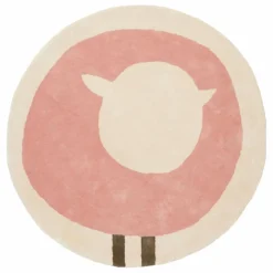 Tapis rond Mouton | Rose