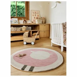 Tapis rond Mouton | Rose