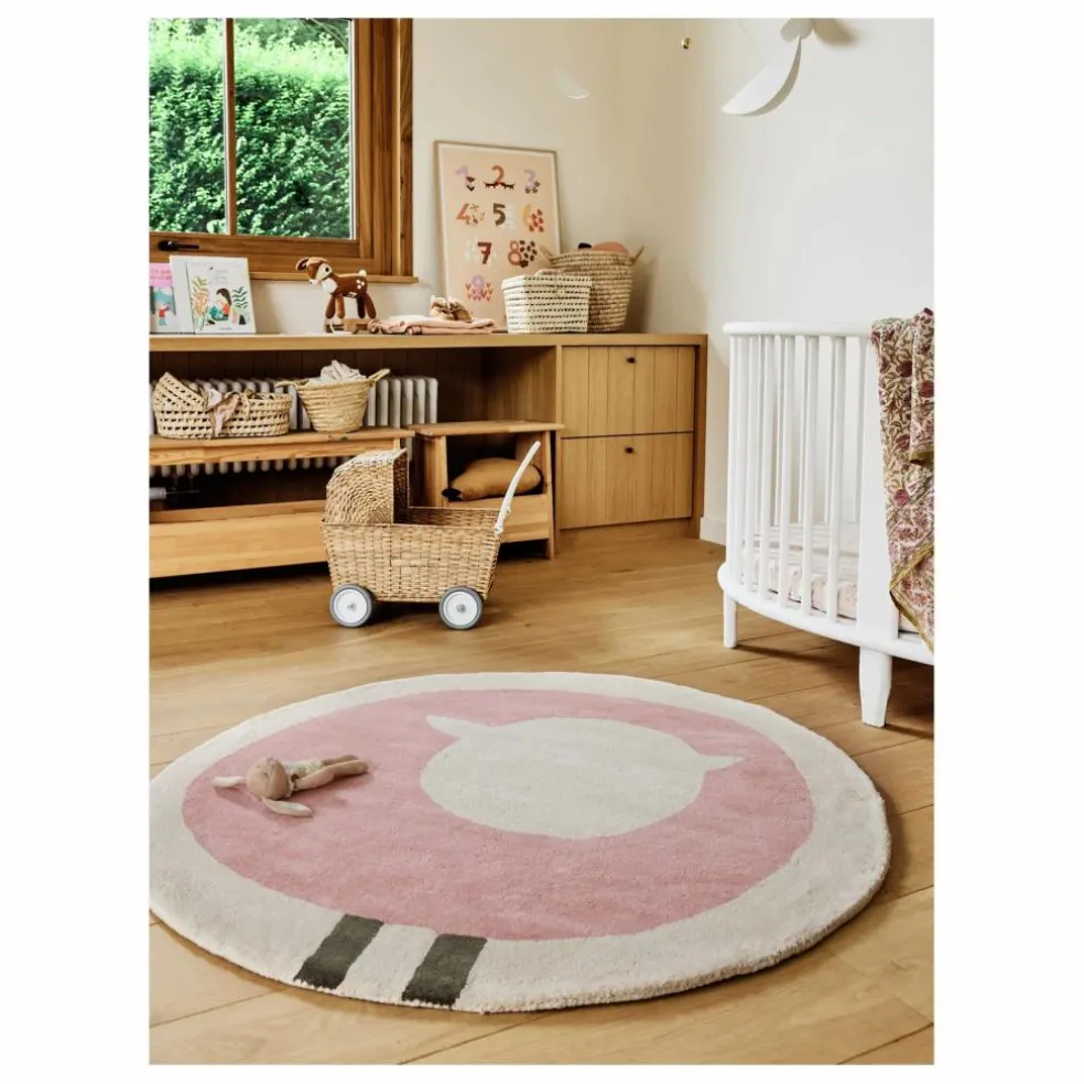 Tapis rond Mouton | Rose