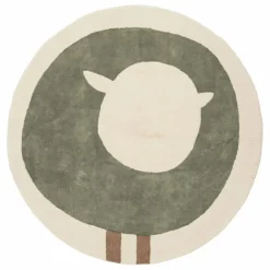 Tapis rond Mouton | Vert kaki